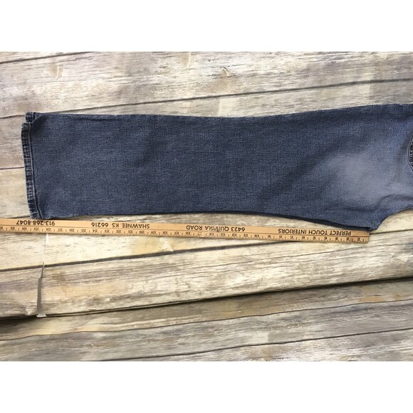 St Johns Bay Womens Jeans Straight Leg Flare Blue 8 Average Stretch Medium Wash - Picture 6 of 11